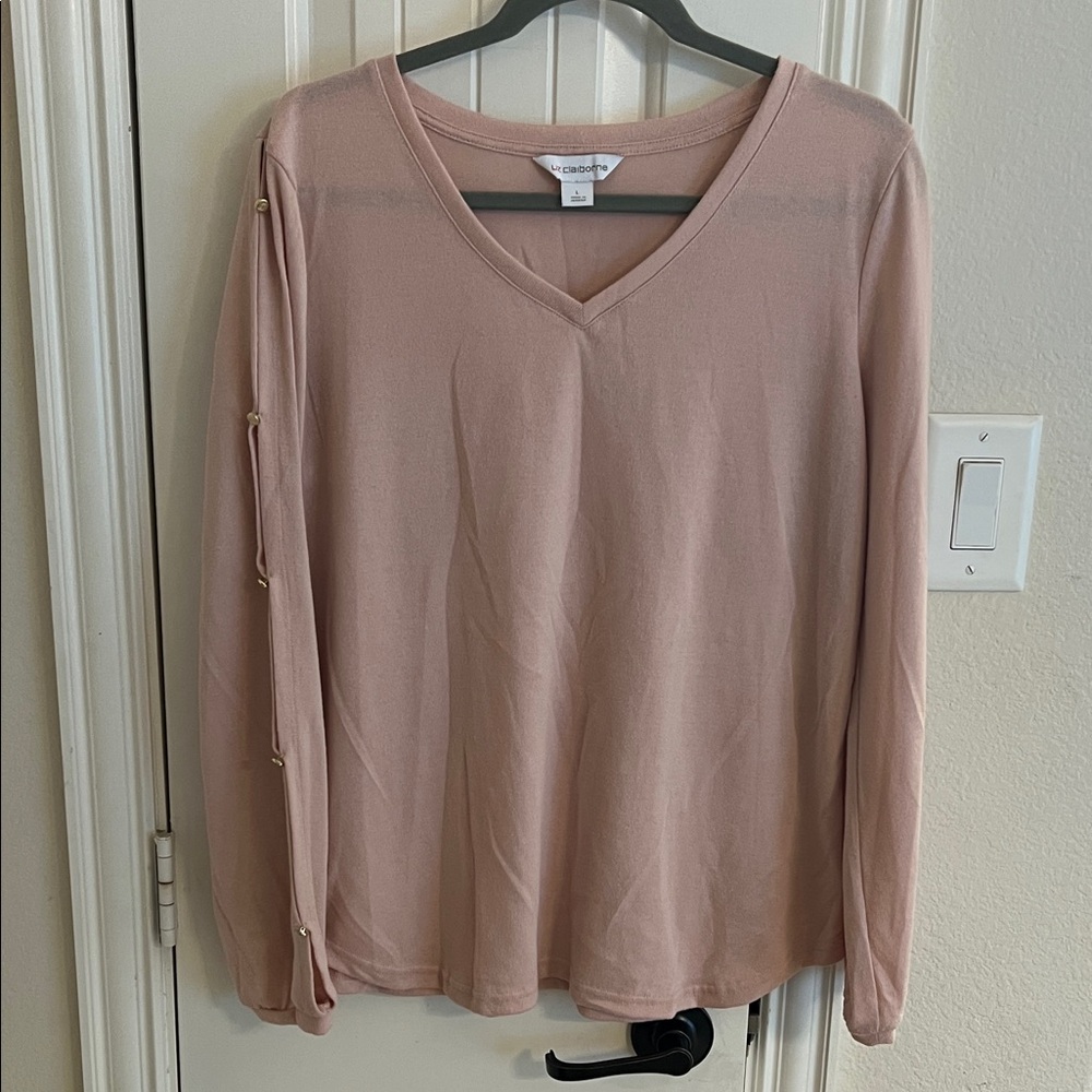 Calvin Klein Women's Blush V-Neck Blouse